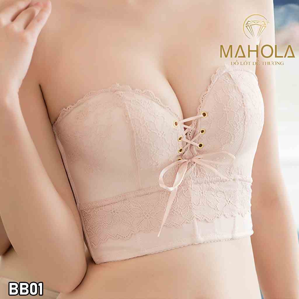 [Mã BMLTA35 giảm đến 35K đơn 99K] Áo Đai To Cup Ngực Không Dây Quả Ngang Dây Rút Mahola BB01