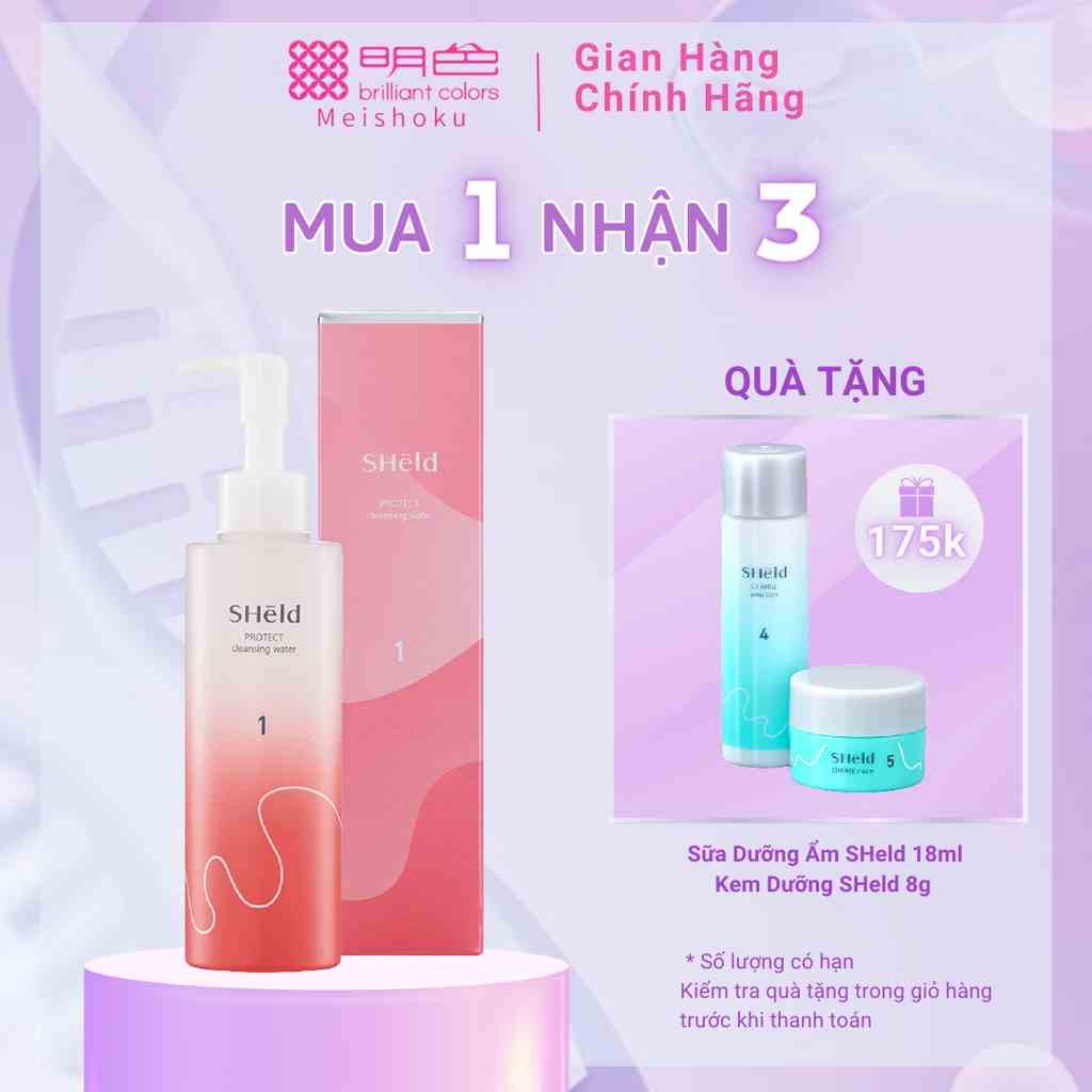 Momotani SHeld Protect Cleansing Water - Nước Rửa Mặt buổi Sáng Bảo Vệ Da Momotani SHeld 180ml