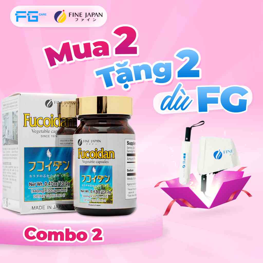 Combo 2 Hộp Fucoidan Okinawa Nhật Bản Hỗ Trợ Điều Trị Ung Thư - Fine Japan Fucoidan 2 Hộp x 30 Viên