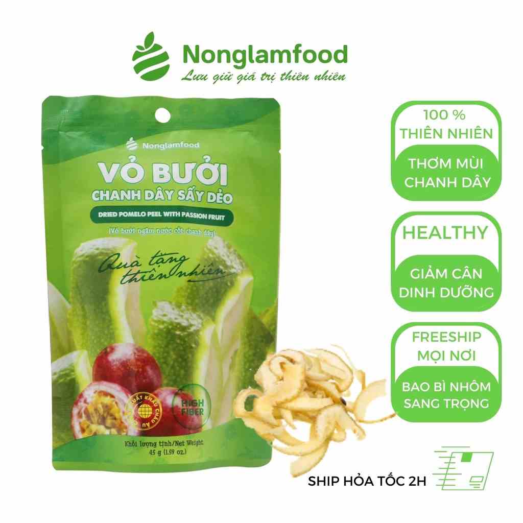 Vỏ bưởi chanh dây sấy dẻo Nông Lâm Food, đồ ăn vặt healthy giảm cân, hoa quả sấy dẻo siêu ngon