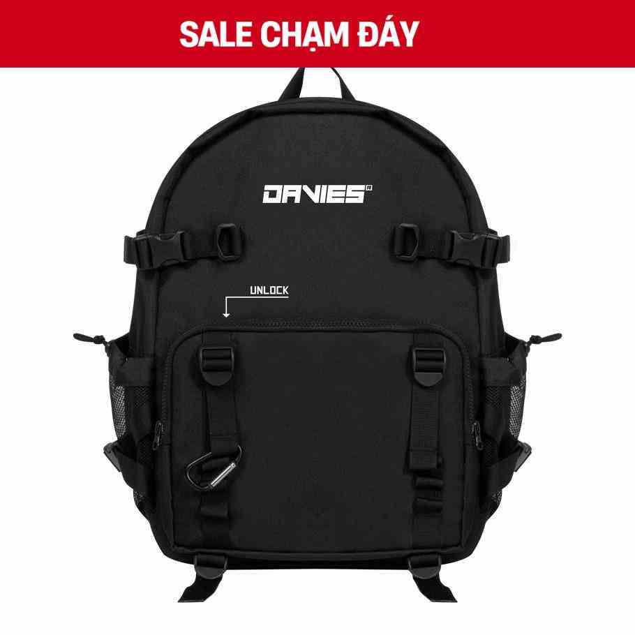 Balo đi học nam nữ màu đen Canvas Tactical Backpack local brand Davies