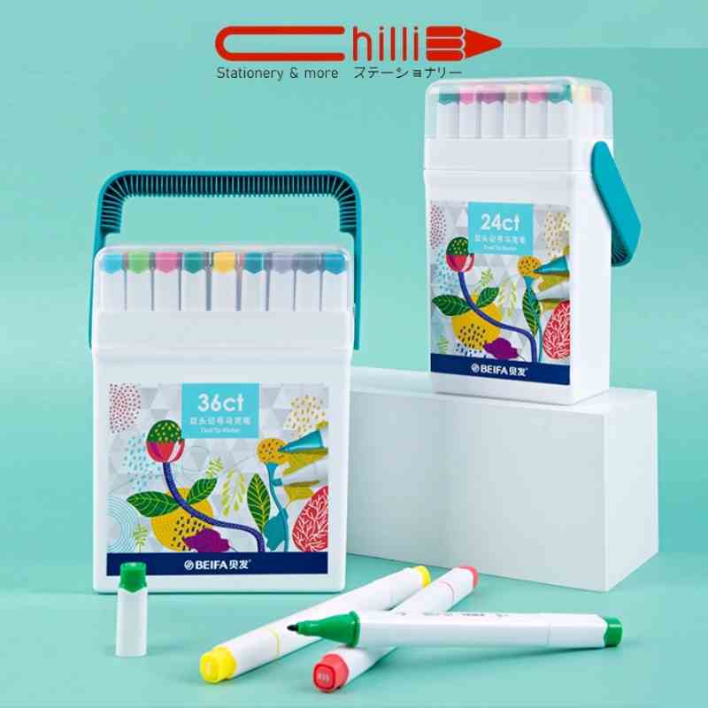 Bút Màu Maker Touch Dual Tip Marker Beifa 2 Đầu Nhỏ Màu Sắc Tươi Sáng