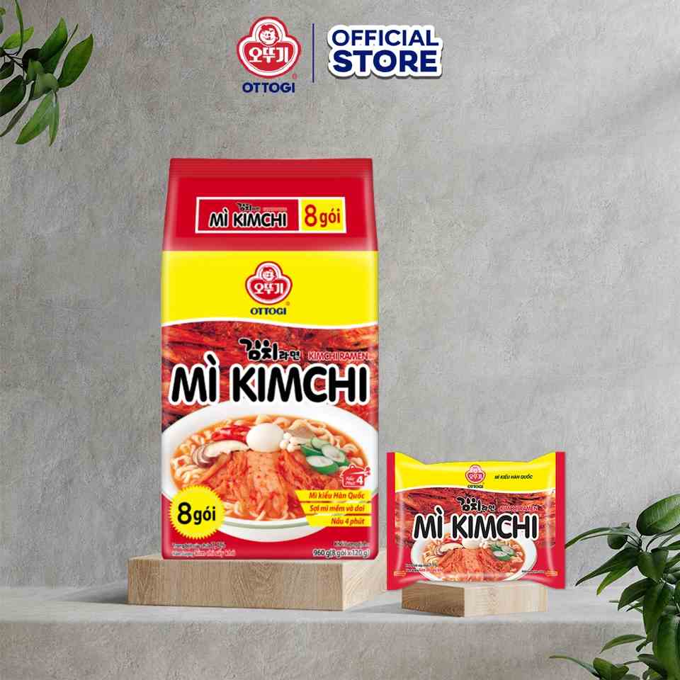 Lốc 8 gói mì kim chi Ottogi 120g