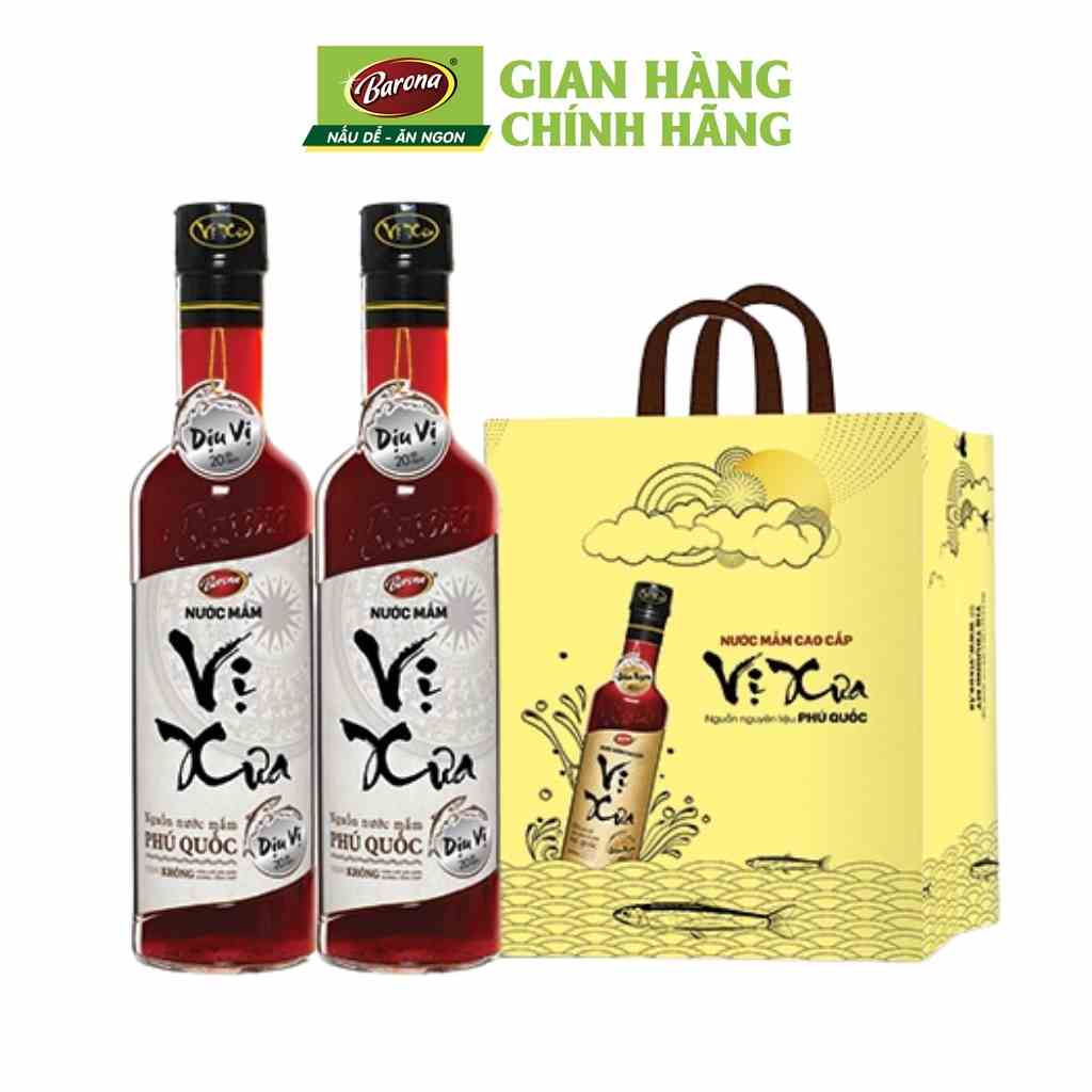 Mua 2 Chai Nước Mắm Cao Cấp Vị Xưa Barona 20N 500ml Tặng túi thân thiện môi trường