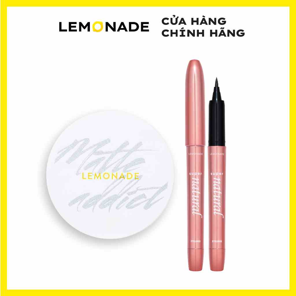 Combo Lemonade Phấn nước Matte Addict Cushion 15g và Bút kẻ mắt SuperNatural Eyeliner 1g