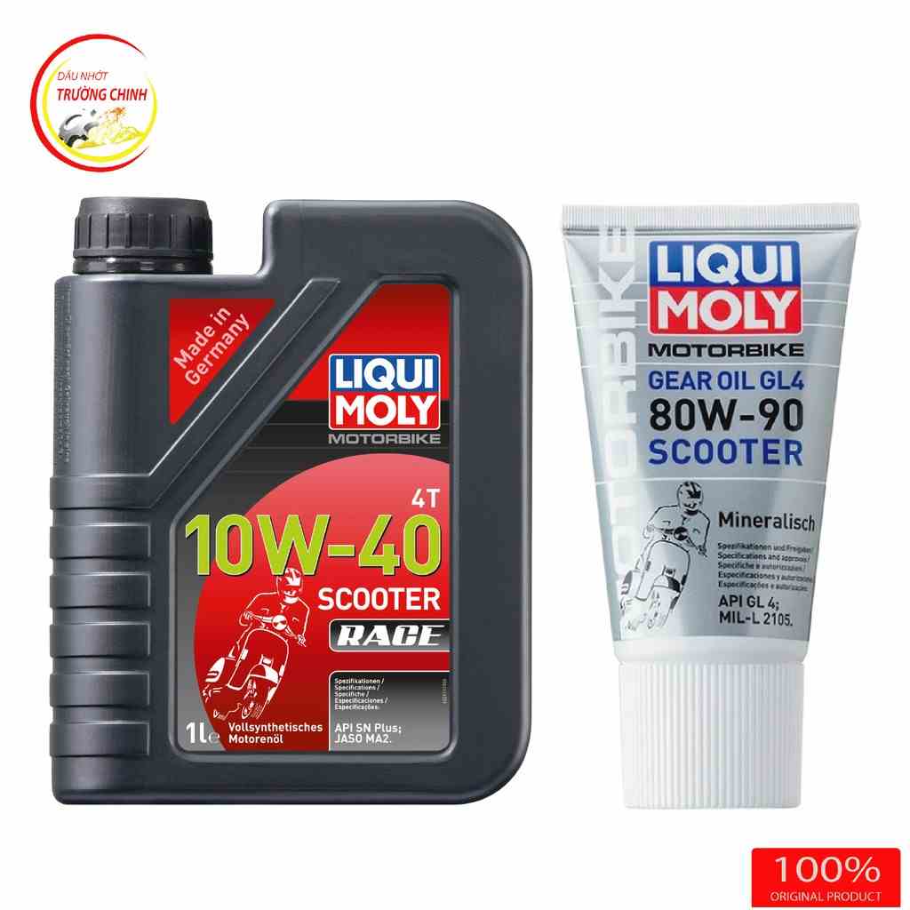 [Mã BMLTB200 giảm đến 100K đơn 499K] Compo nhớt Liqui Moly scooter Race 10W40 + Hộp số liqui 150ML dành cho xe ga