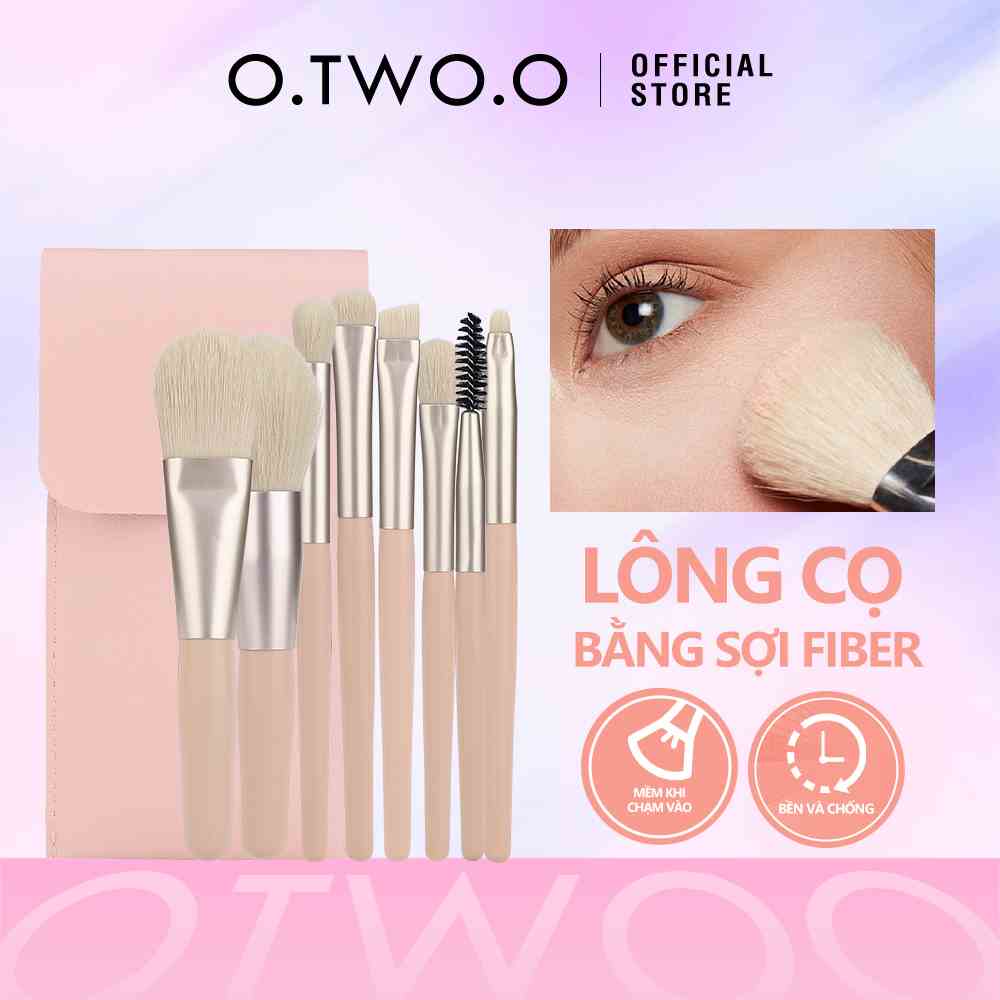 Bộ 8 Cọ O.TWO.O Trang Điểm Mắt Và Mặt Kèm Túi Đựng Tiện Dụng 100g