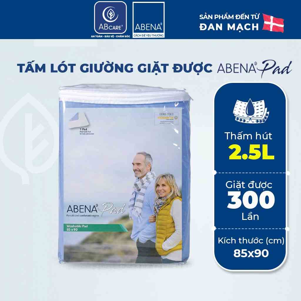 Tấm lót giường giặt được Abena Pad (85x90cm ) - Nhập khẩu từ Đan Mạch