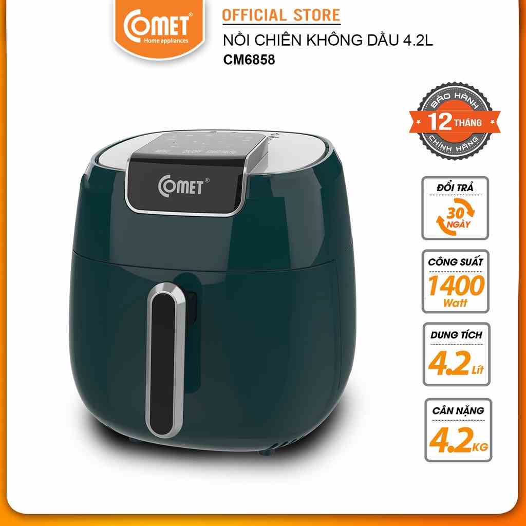 Nồi chiên không dầu phím cảm ứng điện tử COMET 4L - CM6858