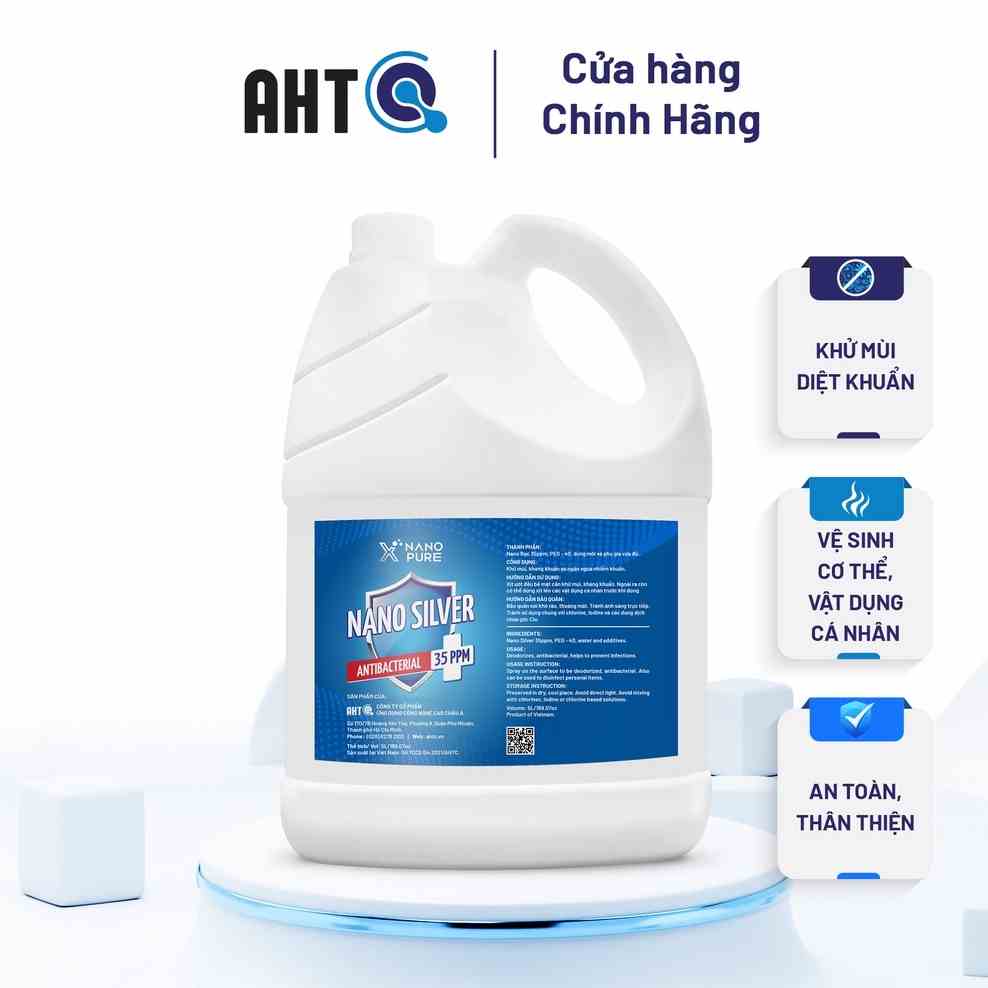 [Mã BMLTB200 giảm đến 100K đơn 499K] Dung dịch nano bạc Nano Xpure - khử mùi kháng khuẩn, vệ sinh làm sạch 5L