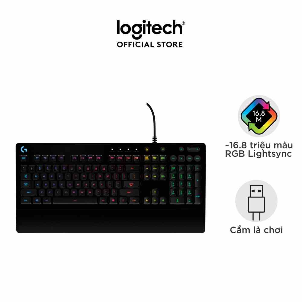 [Mã ELCL7 giảm 7% đơn 300K] Bàn phím game có dây Logitech G213 Prodigy - RGB, Full size, chống tràn bền bỉ