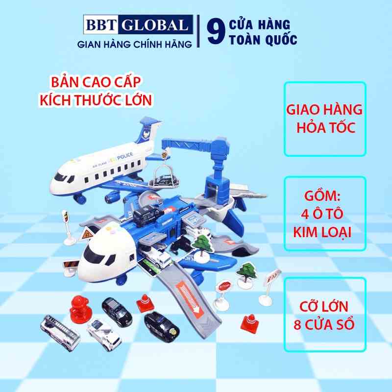 Đồ chơi mô hình máy bay cảnh sát cỡ lớn BBT GLOBAL có đèn và nhạc cỡ lớn