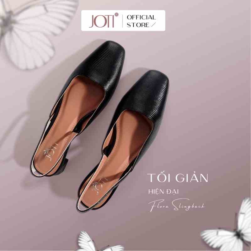 Giày Cao Gót Nữ JOTI Flora 3274VN5 - Mũi Vuông Quai Hậu Đế Trụ Cao 3cm Da Mờ - Mang Công Sở