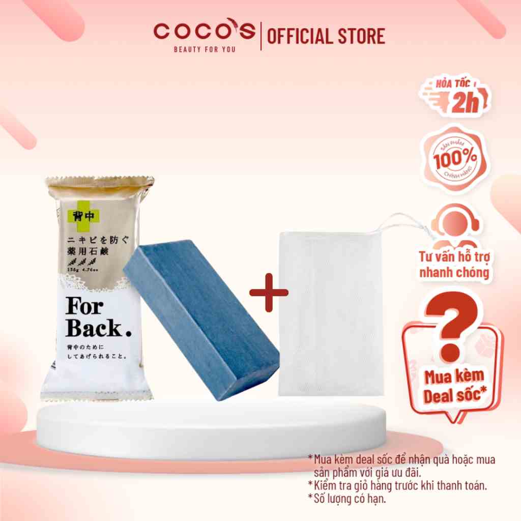 [TẶNG TÚI TẠO BỌT] Xà Phòng Giảm Mụn Lưng Pelican For Back Medicated Soap 135g