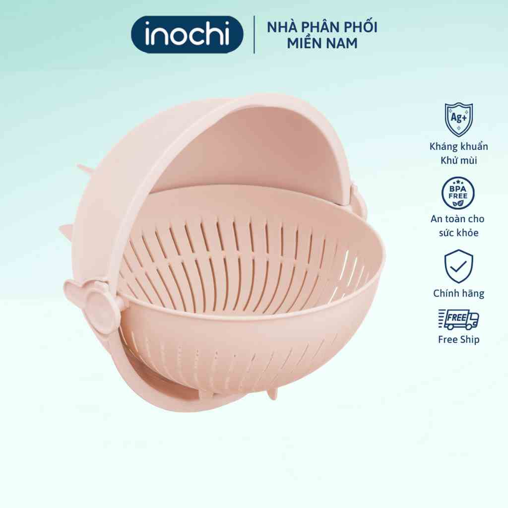 Bộ thau rổ xoay đa năng 28CM Inochi dụng cụ nhà bếp, cao cấp, tiện lợi