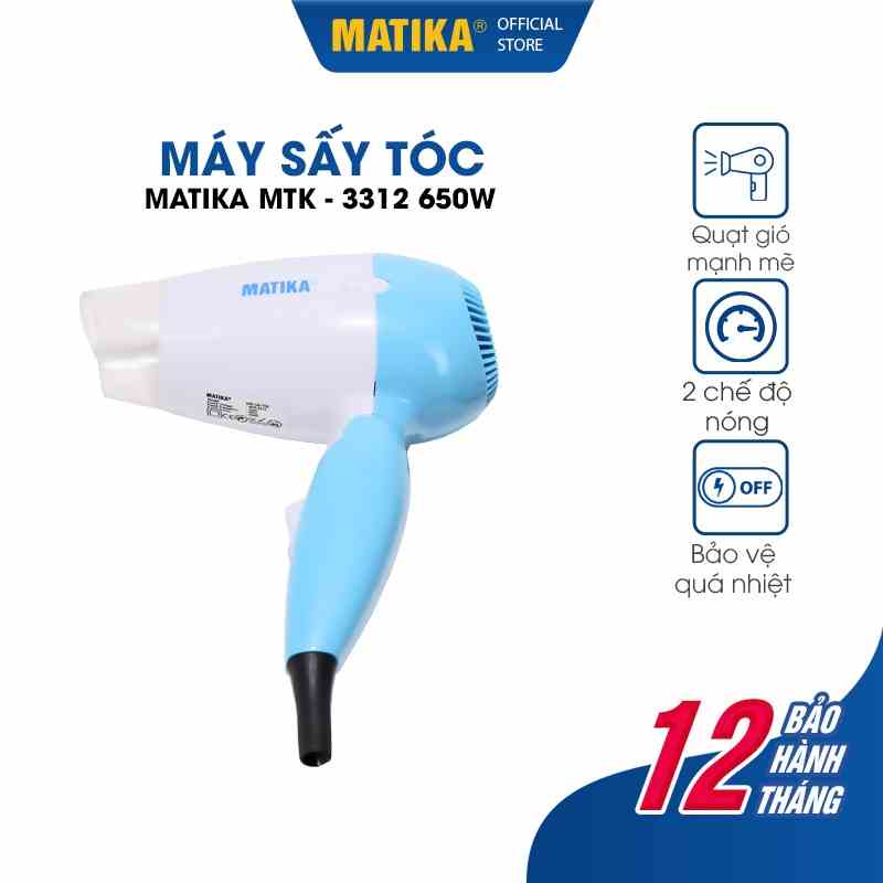 Máy Sấy Tóc Mini MATIKA 650W MTK-3312