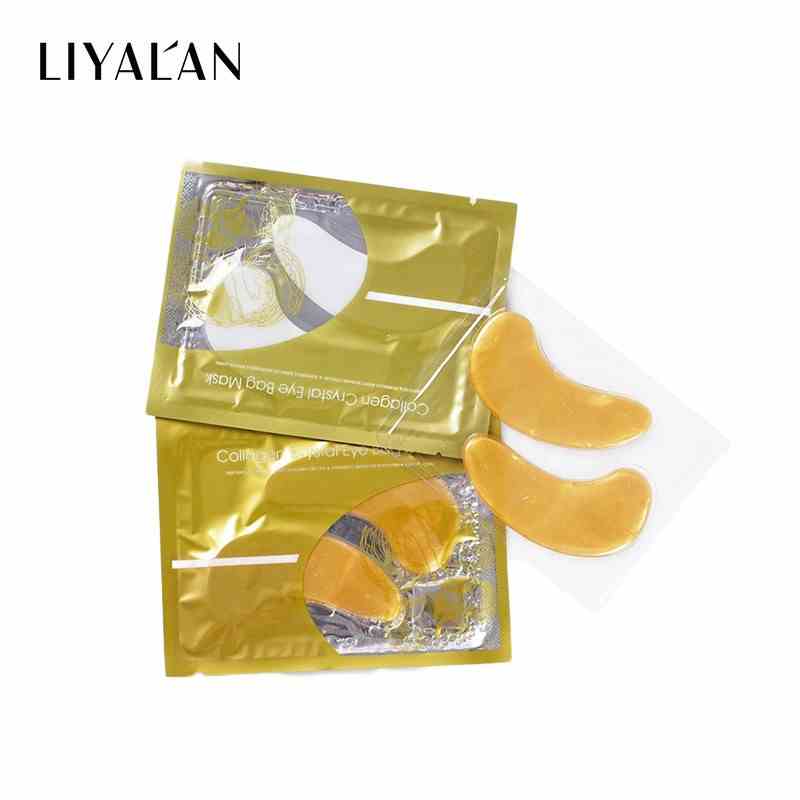 Mặt nạ mắt LIYALAN vàng 24K collagen hydrogel loại bỏ quầng thâm dưới mắt hiệu quả