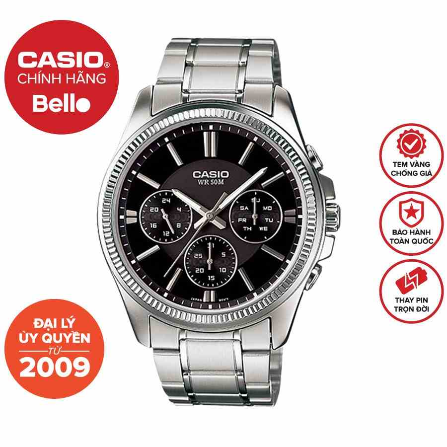 Đồng hồ Nam dây thép Casio MTP-1375 chính hãng bảo hành 1 năm Pin trọn đời