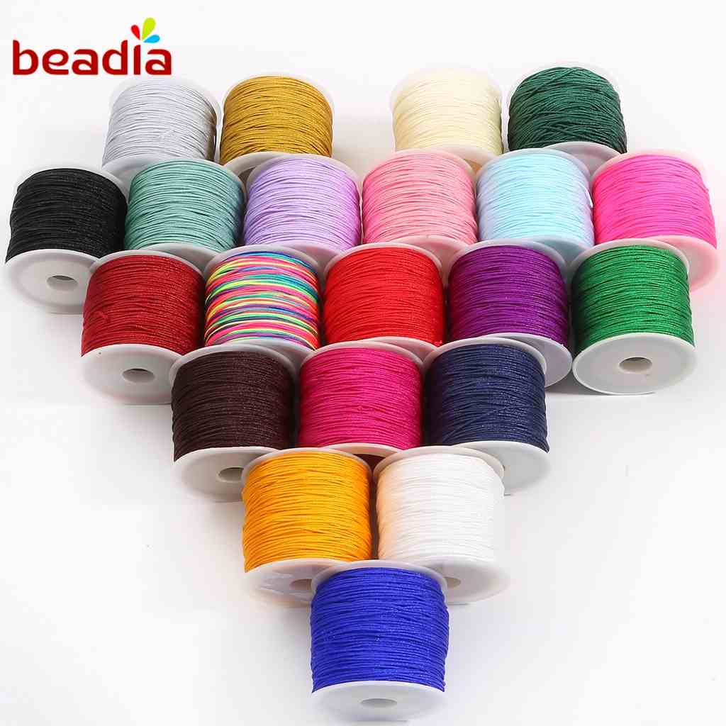 BEADIA Cuộn Dây Nylon Dùng Làm Đồ Trang Sức Thủ Công Tiện Lợi 50m 0.8mm