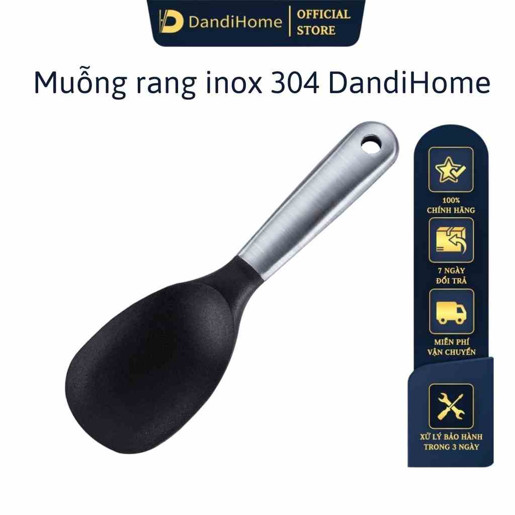 Muỗng silicon Dandihome cao cấp chịu nhiệt cực tốt dùng để nấu ăn