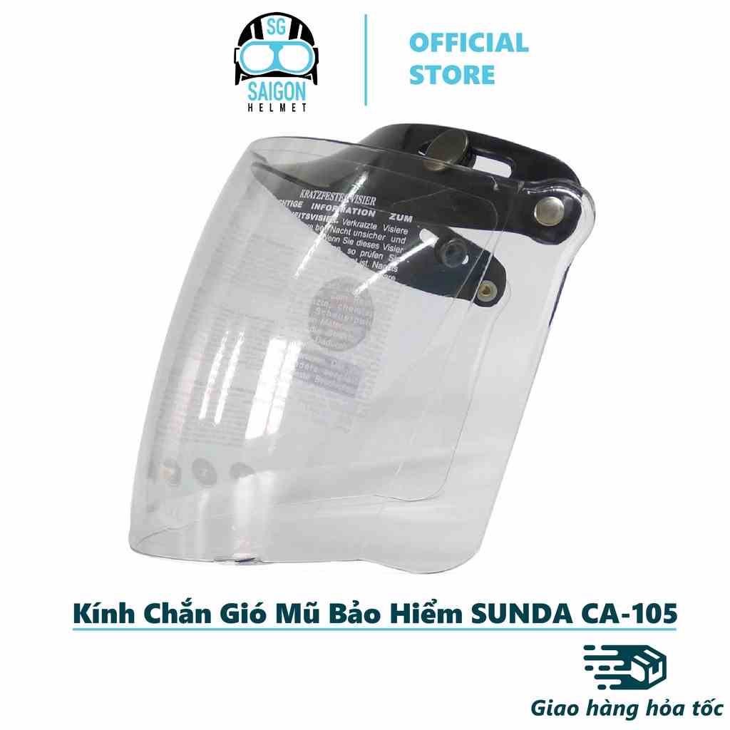 Kính Chắn Gió Mũ Bảo Hiểm SUNDA CA-105 gắn được cho tất cả các mũ ½ và ¾ trên thị trường