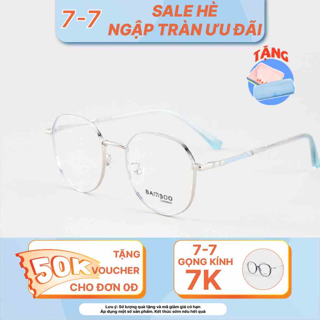 Gọng Mắt kính Tròn vát cạnh Kim Loại thời trang - Bamboo 72 551 - Mắt kính LB Eyewear