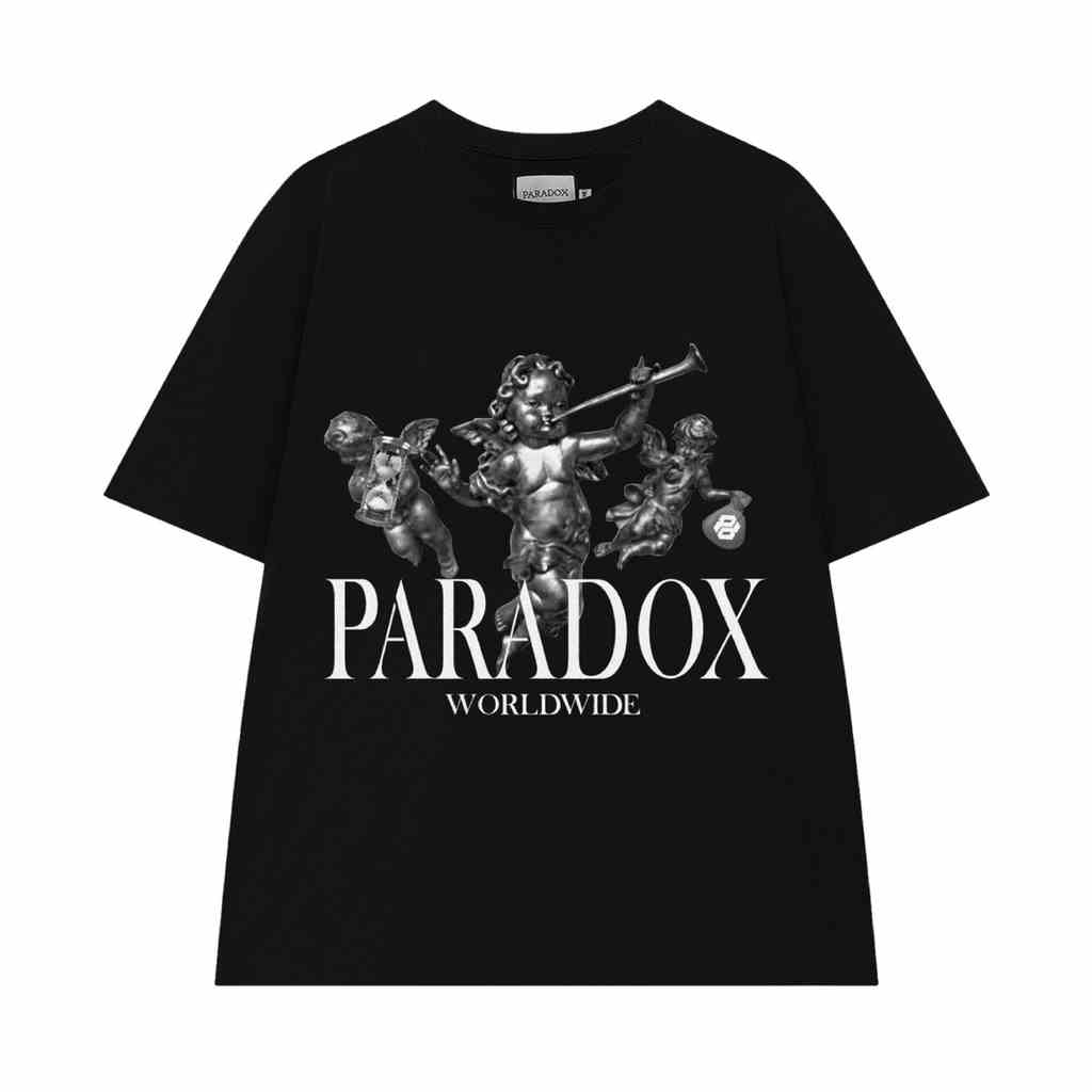 [Mã MABRS946 giảm 10% đơn 99k] Áo thun form rộng Paradox tay lỡ - Unisex - In hình - TROOP - Đen, Trắng