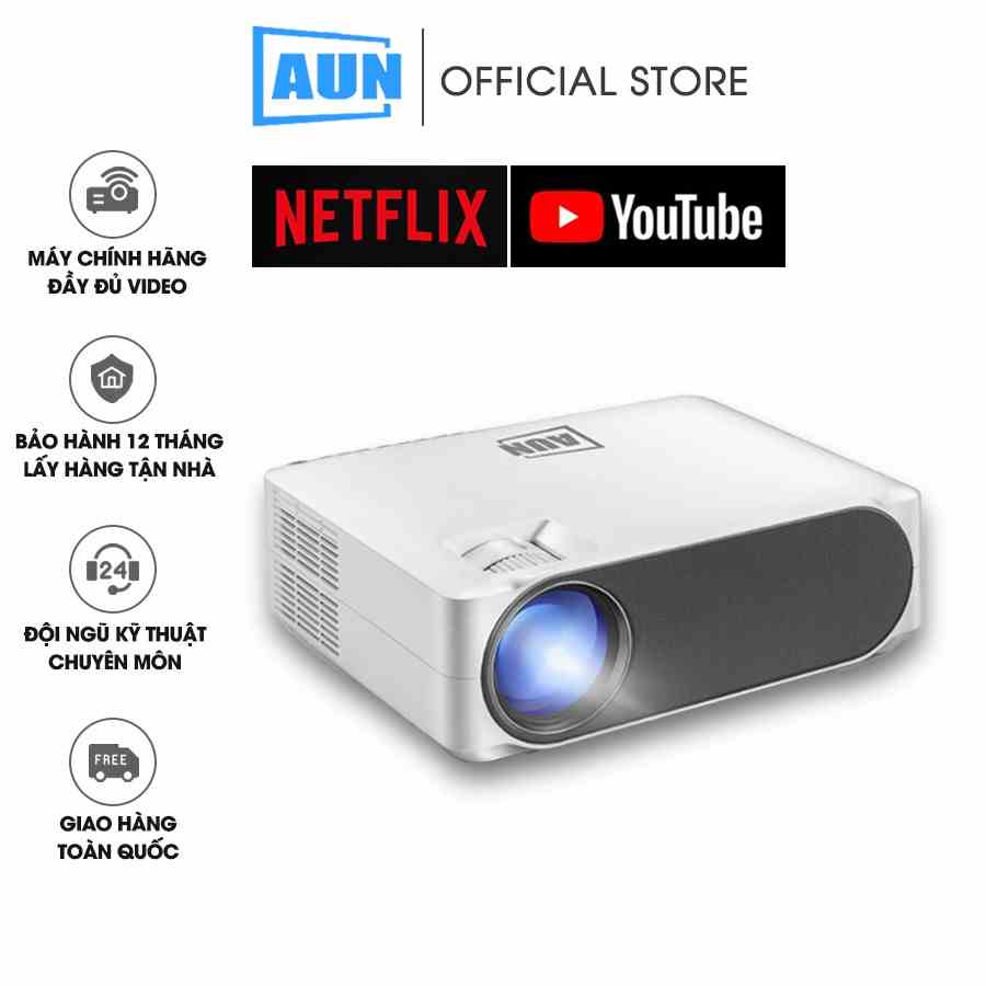 [Mã BMLTB35 giảm đến 35K đơn 99K] Máy chiếu fullHD Aun F175s - độ sáng cao kết nối máy tính - điện thoại