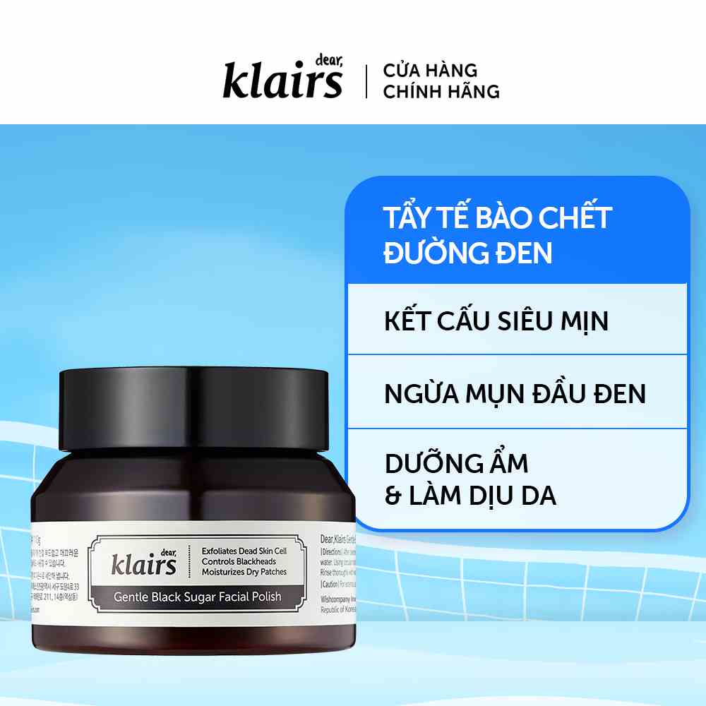 Tẩy Da Chết Dear, Klairs Gentle Black Sugar Facial Polish 110G