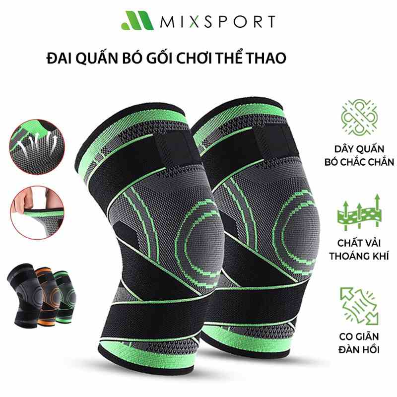 [Mã ICBFRI15 giảm 10% đơn 0đ] Băng Quấn Đầu Gối MixSport Bảo Vệ Đầu Gối Khi Chơi Bóng Chuyền, Bóng Đá, Chạy Bộ DBG03