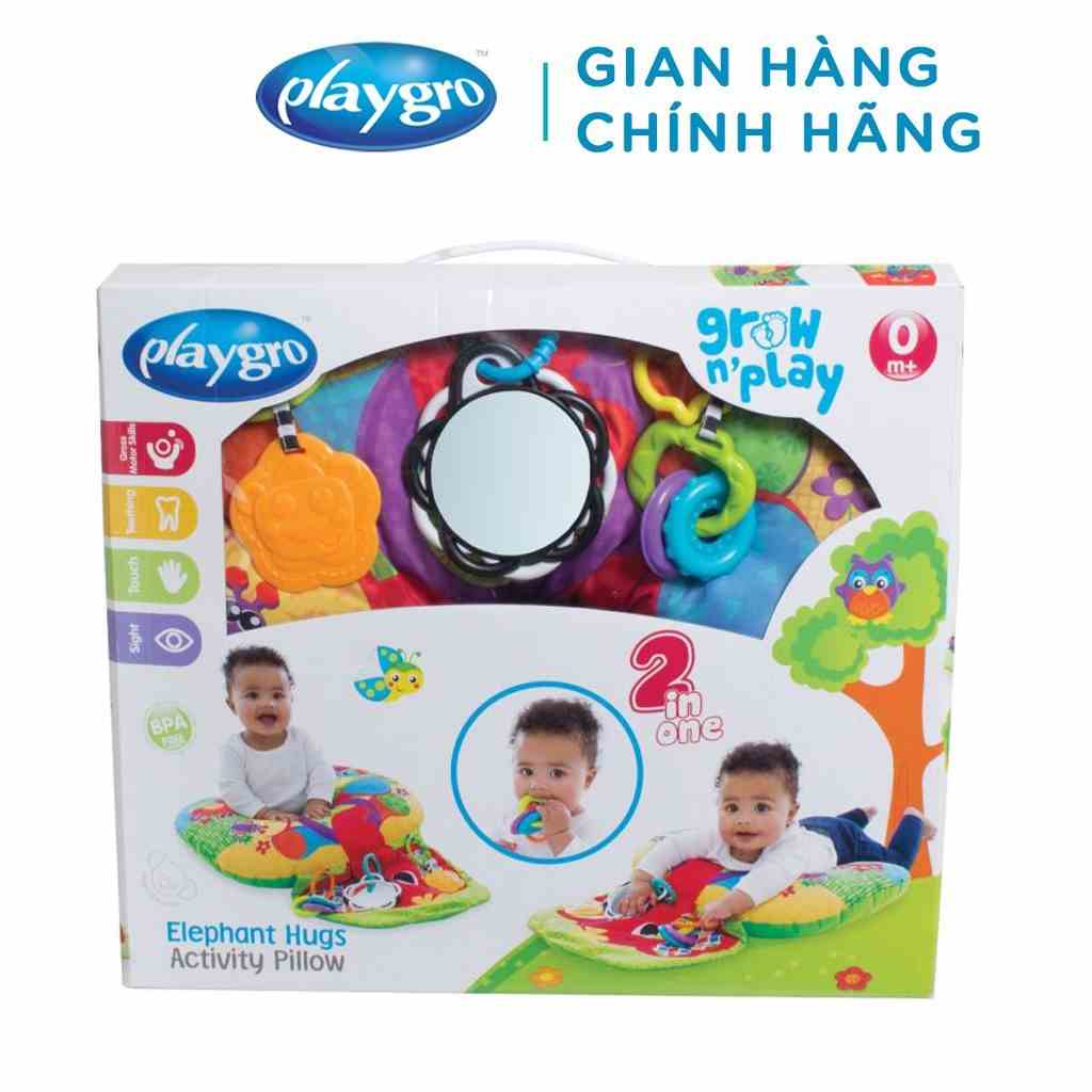 [Mã BMLTB200 giảm đến 100K đơn 499K] Gối chữ U kèm đồ chơi voi con Playgro, cho bé sơ sinh đến 24 tháng