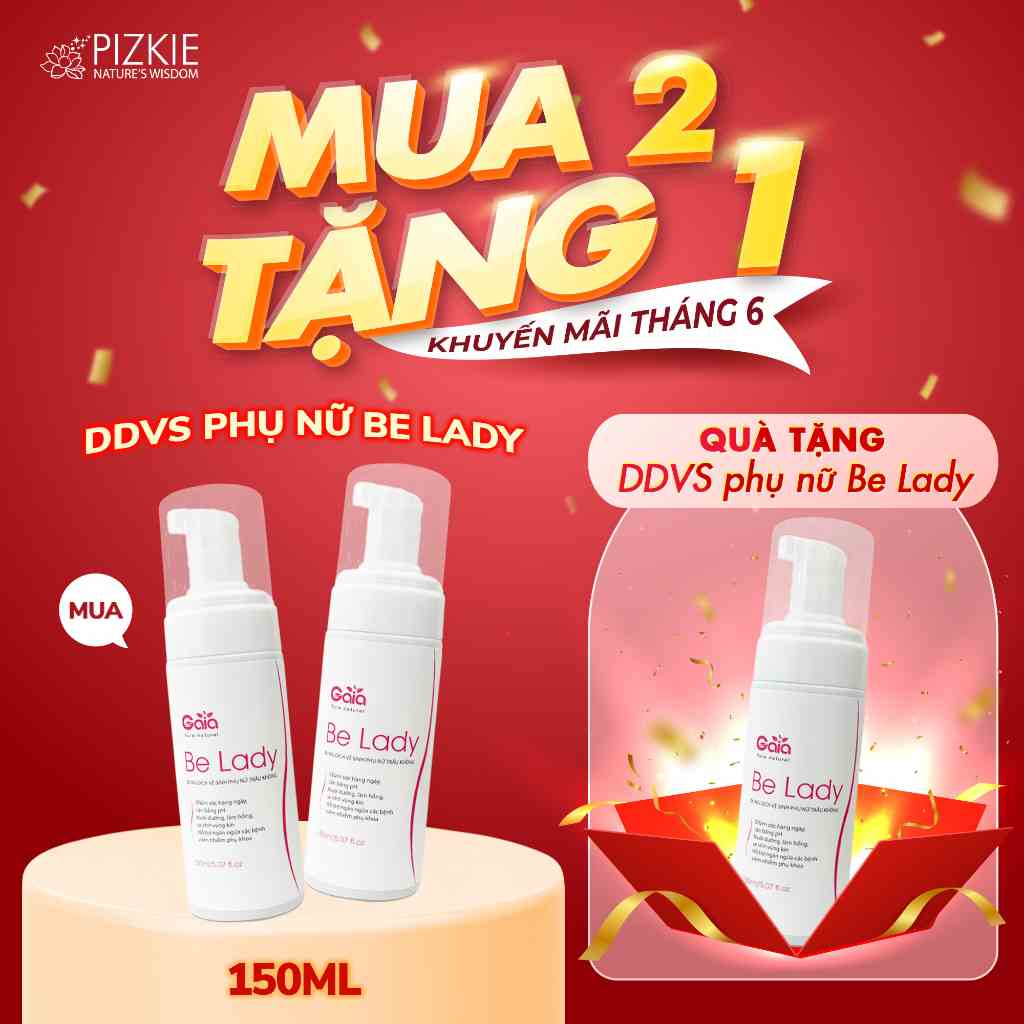 [Mã BMLTB35 giảm đến 35K đơn 99K] Dung Dịch Vệ Sinh Phụ Nữ Trầu Không PIZKIE Be Lady 150ml