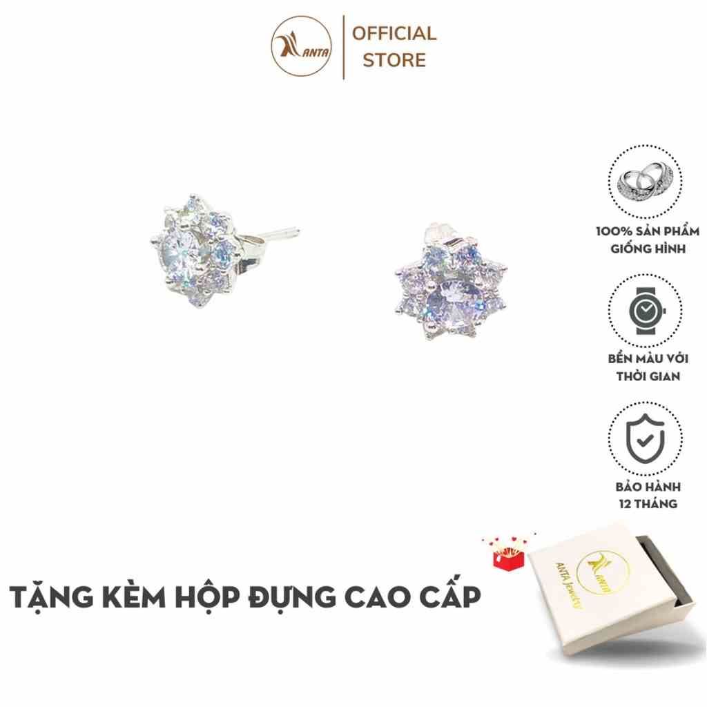 [Mã BMLTB35 giảm đến 35K đơn 99K] Hoa tai bạc Ý 925 hoa mai đính phá lê lấp lánh sang trọng ANTA Jewlery - ATJ5508-D