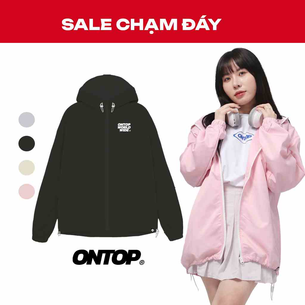 Áo khoác dù nam nữ form rộng có nón local brand ONTOP Hooded WB Jacket O17-AK1