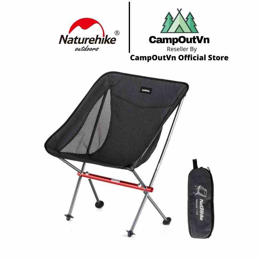 [Mã BMLTB200 giảm đến 100K đơn 499K] Ghế cắm trại naturehike campoutvn dã ngoại ghế gấp câu cá đen Nhôm 2019 A041