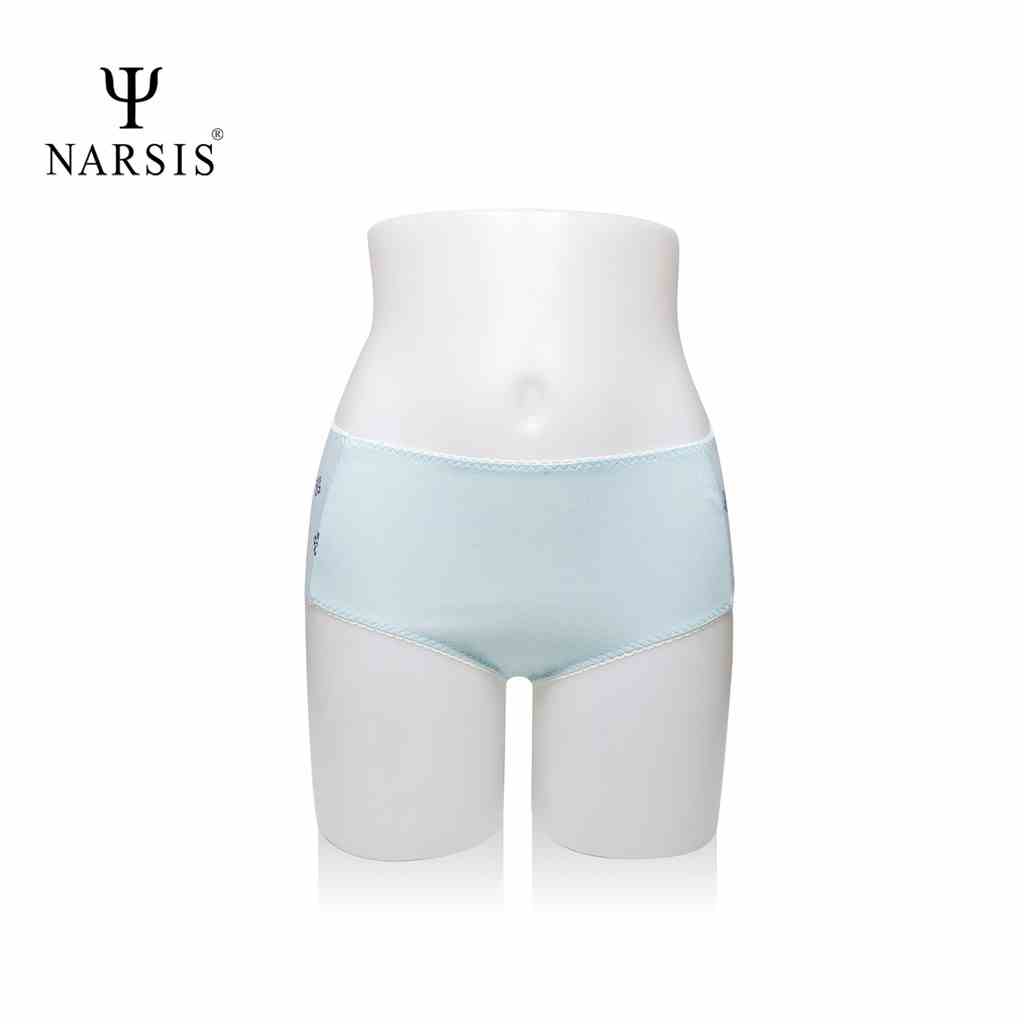 Quần lót nữ Cotton kháng khuẩn Narsis K0033 màu xanh phối hoa