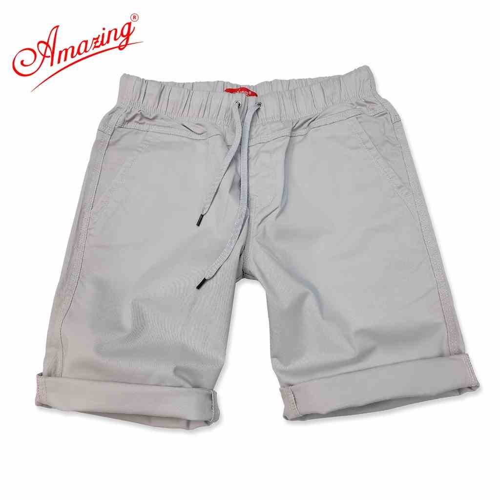 Quần sọt nam thương hiêu Amazing, phong cách thể thao, short kaki lưng thun unisex, có big size