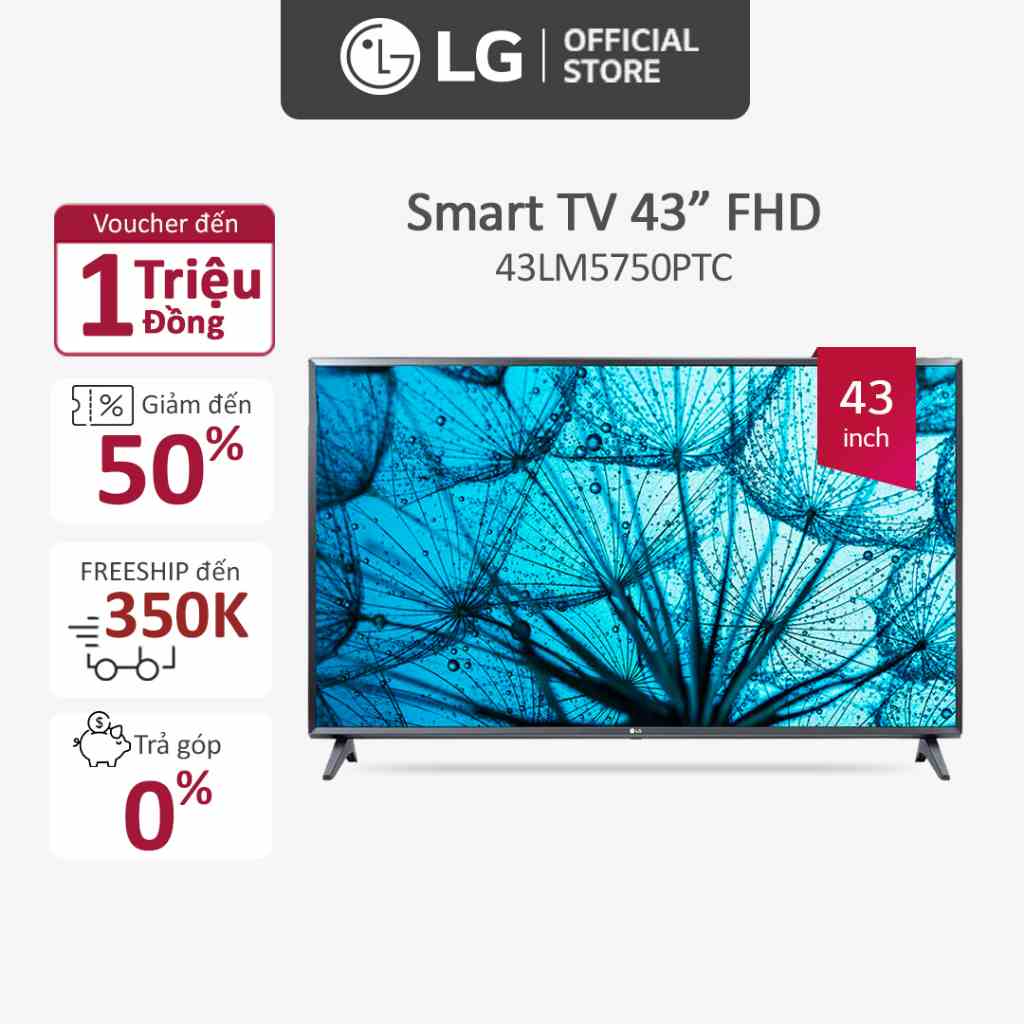 [Mã ELBAU5 giảm 5% đơn 300K] Smart FHD Tivi LG 43 Inch 43LM5750PTC ThinQ AI - Model 2021 - Miễn phí lắp đặt