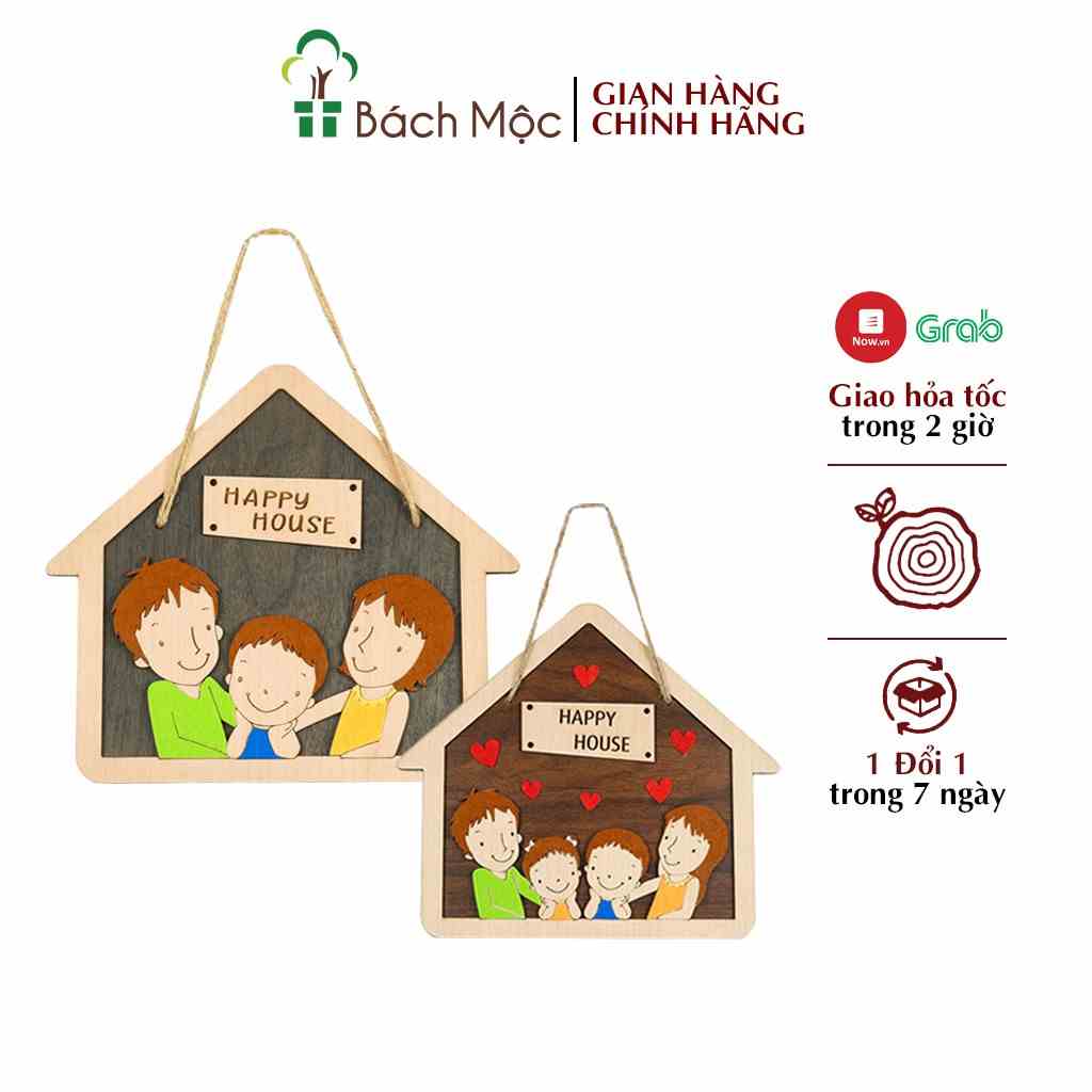 [Mã BMLTB200 giảm đến 100K đơn 499K] Bảng Gỗ Decor Trang Trí Gia Đình BÁCH MỘC Cho Gia Đình 3 - 5 Người