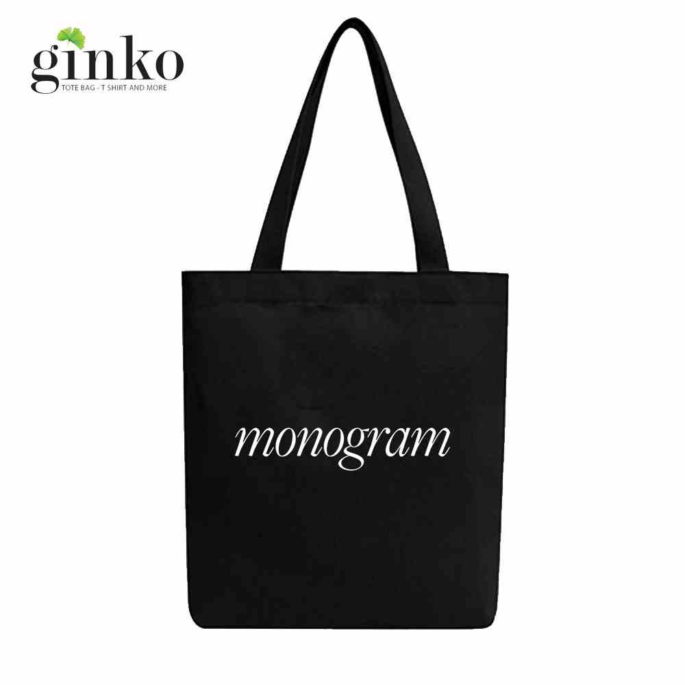 [Mã BMLTB35 giảm đến 35K đơn 99K] Túi Vải Tote Ginko Dây Kéo Phong Cách ulzzang Hàn Quốc In Hình Monogram B09