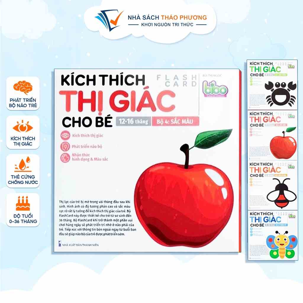 Sách - Bộ thẻ kích thích thị giác cho bé theo chủ đề cho trẻ từ 0 đến 36 tháng