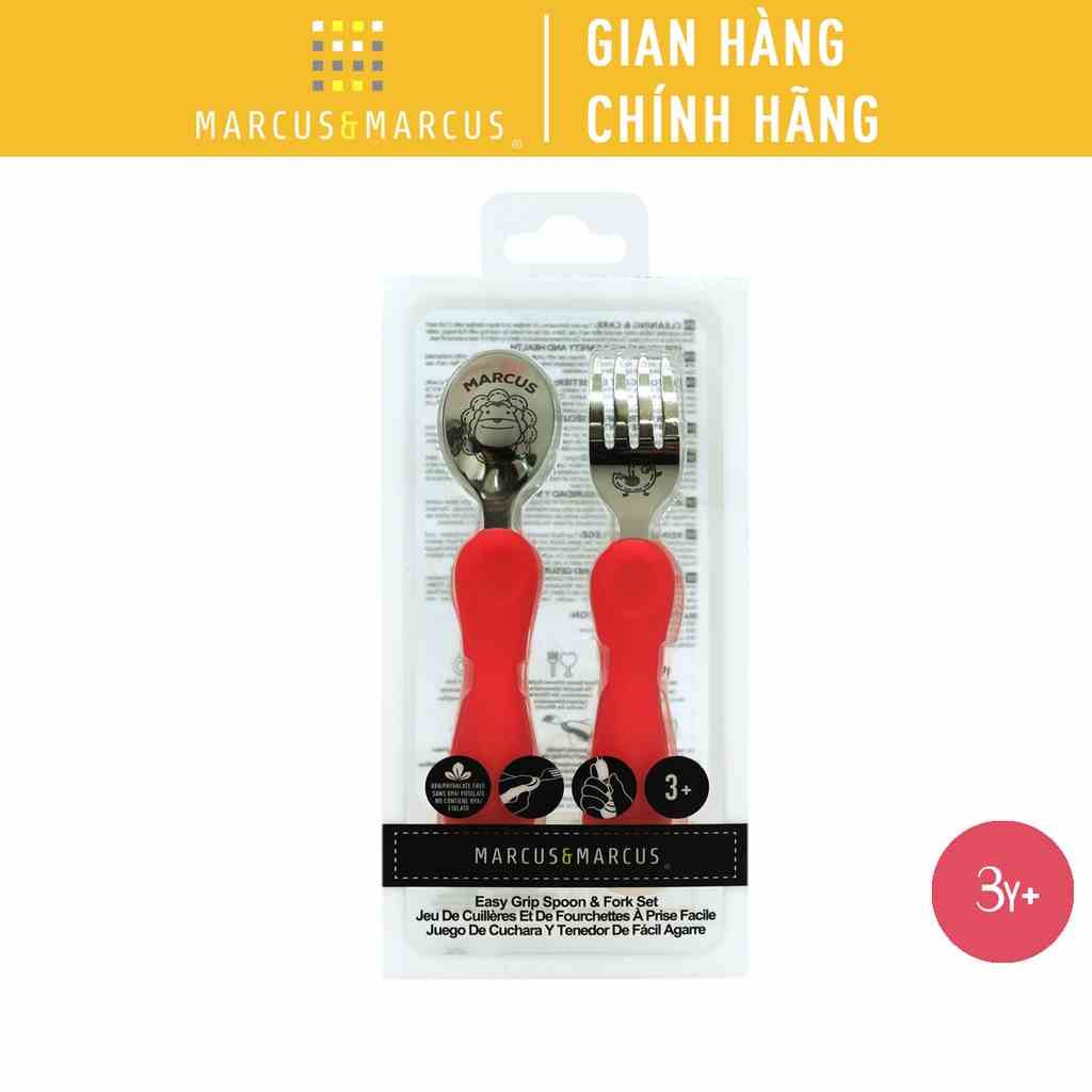 Bộ thìa nĩa ăn dặm cho bé Easy Grip Marcus & Marcus, từ 3 tuổi - Marcus