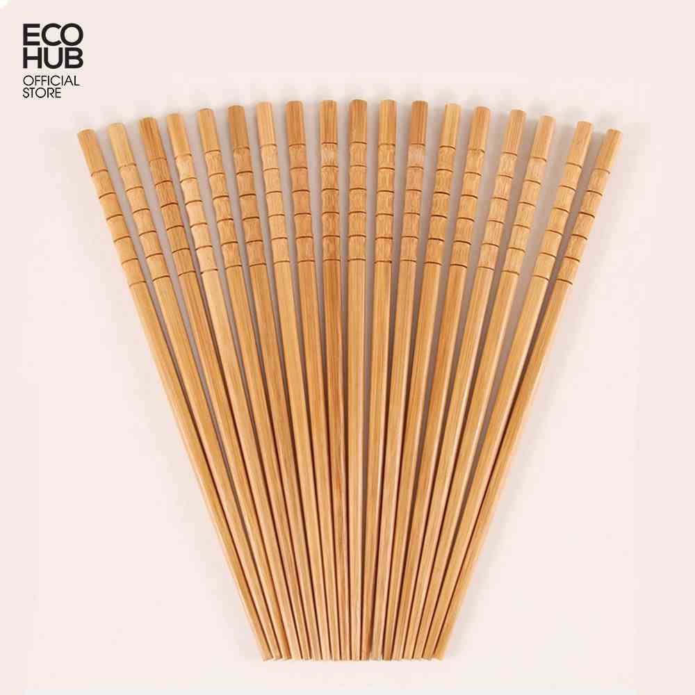 Bộ 10 đôi đũa tre ECOHUB tự nhiên 24cm (Bamboo Chopsticks) | EH069