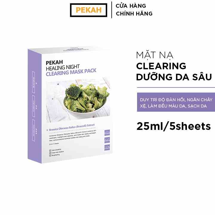 Hộp Mặt Nạ 5 Miếng Giúp Dưỡng Da Và Thấm Sâu PEKAH Healing Night Clearing Mask Pack 25ml/5sheets