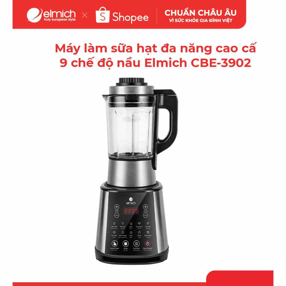 Máy làm sữa hạt đa năng cao cấp 10 chế độ nấu Elmich CBE-3902