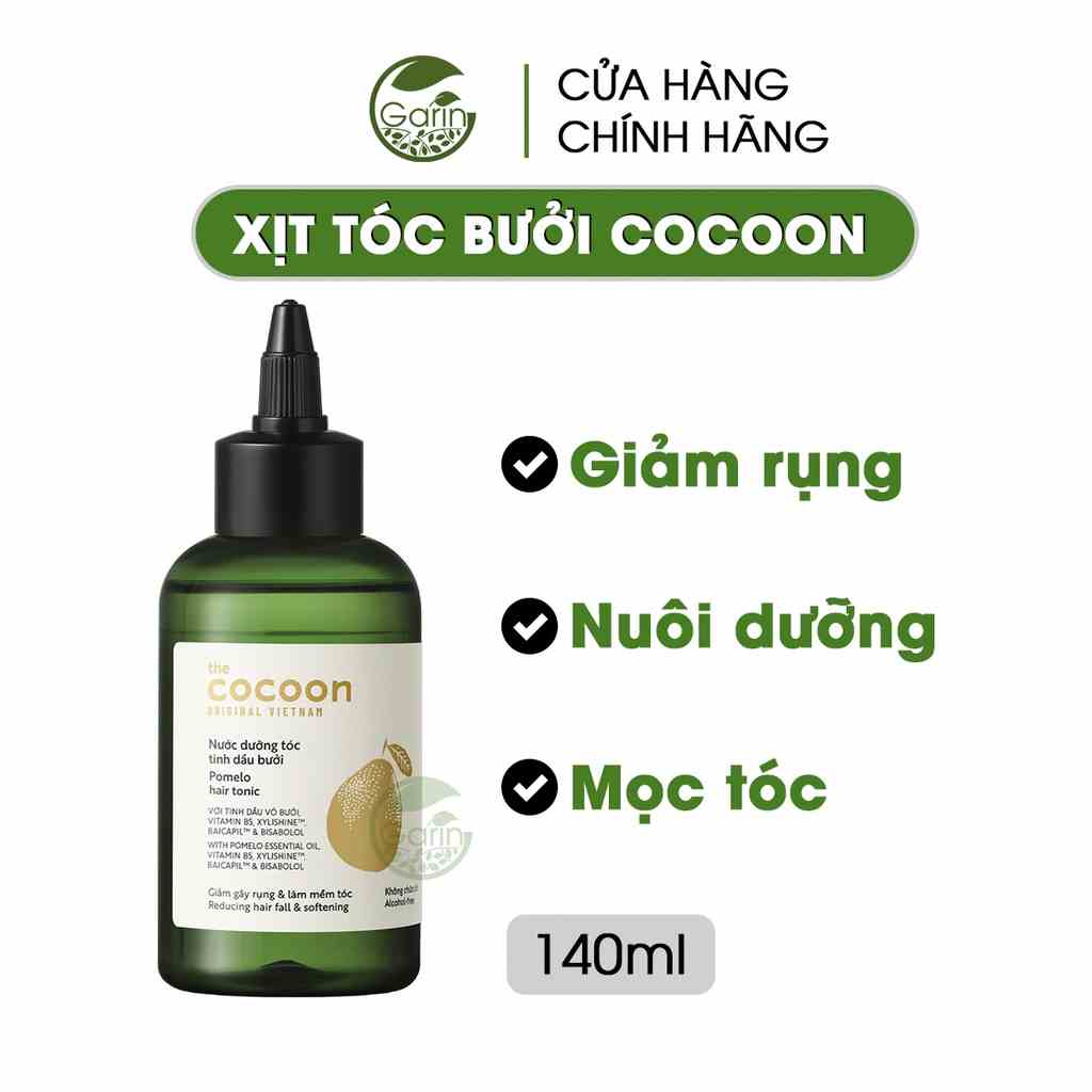 [Mã BMLTB35 giảm đến 35K đơn 99K] Dưỡng tóc tinh dầu bưởi mọc tóc Cocoon Garin 140ml giúp giảm rụng, kích mọc tóc