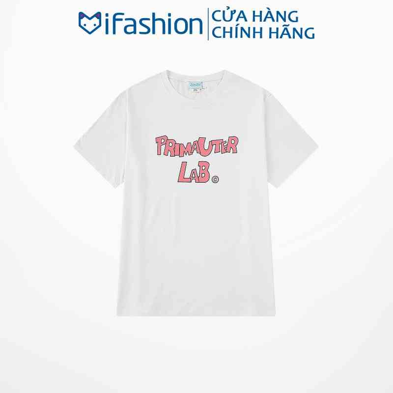 Áo thun tay lỡ iFashion 100% cotton dáng unisex form rộng in hình chữ Trimauter Lab N018