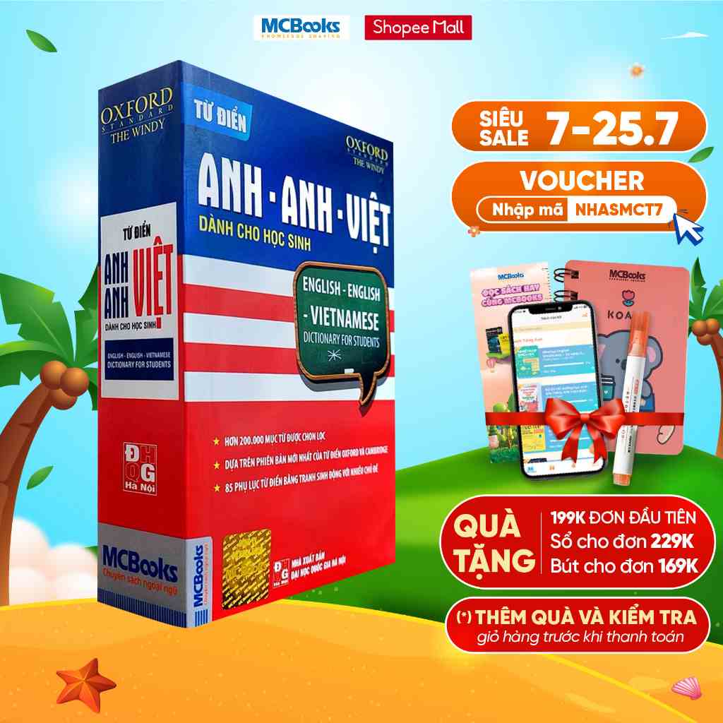 Sách - Từ điển Anh-Anh-Việt dành cho học sinh (Tái bản 2020) - MCBooks