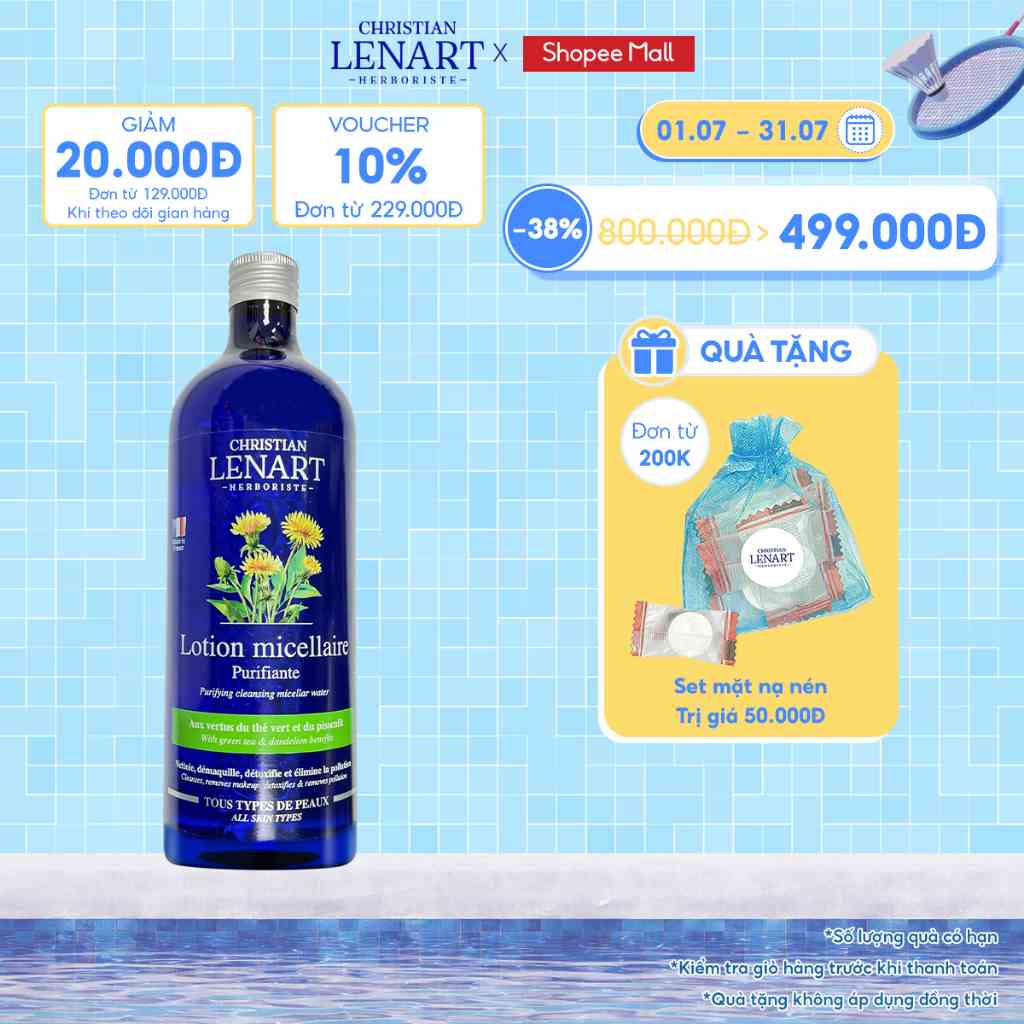 Nước Tẩy Trang Trẻ Hóa Da Christian Lenart Anti-Pollution Cleansing Micellar Water 500ml