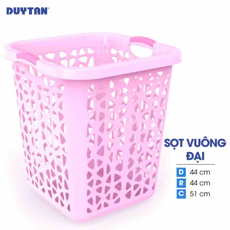 Sọt vuông đại nhựa DUY TÂN (44 x 44 x 51 cm) - 11449 - Giao màu ngẫu nhiên